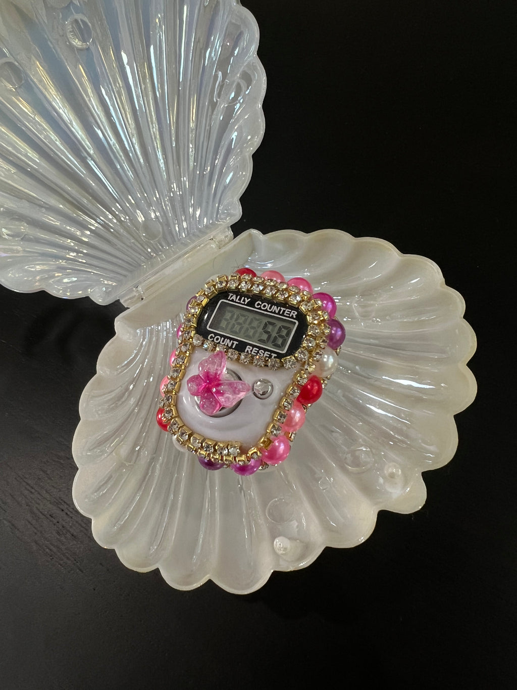 Pink Glasswing Butterfly - Tasbih Ring