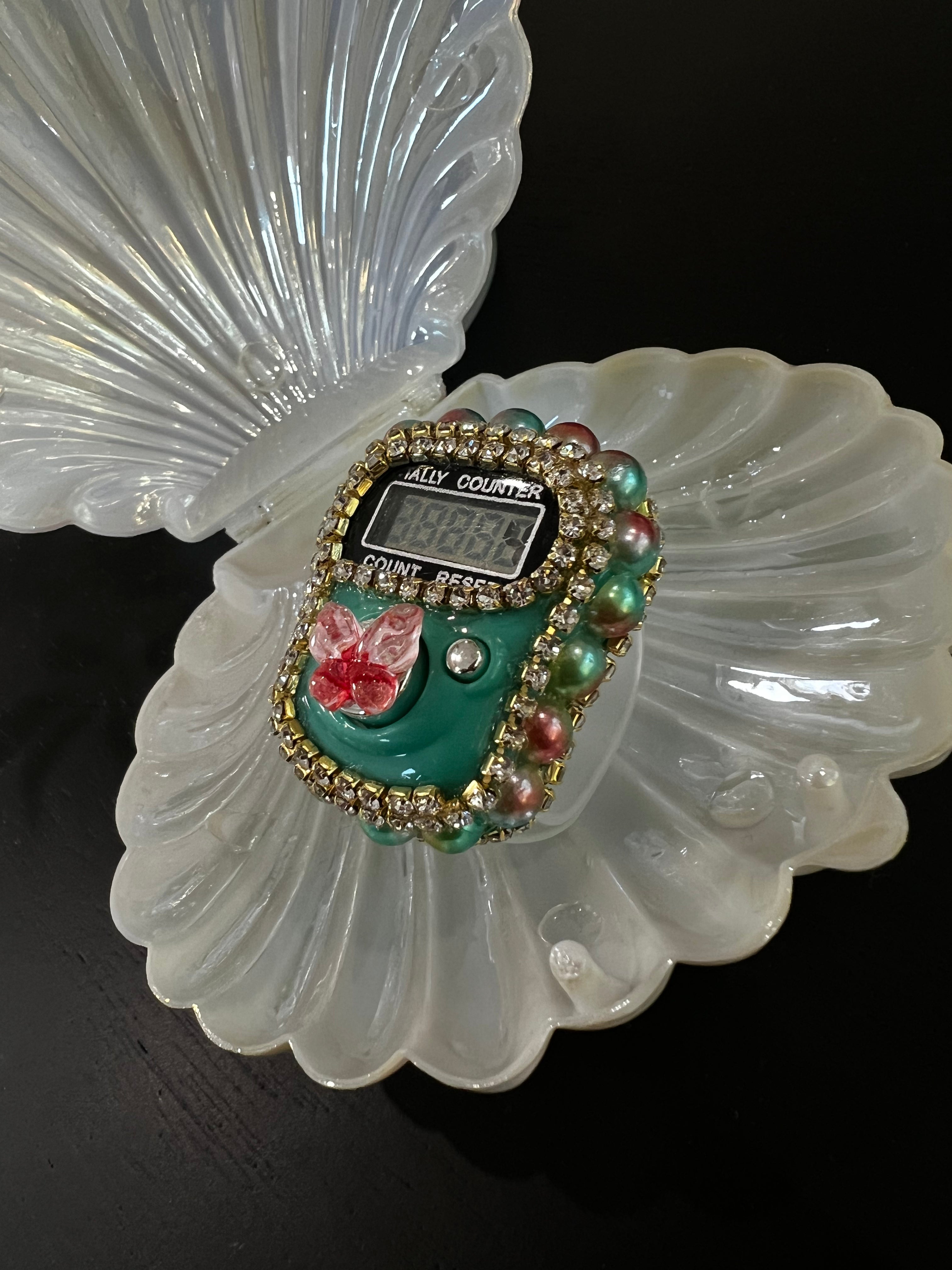 Green Luna  Butterfly - Tasbih Ring